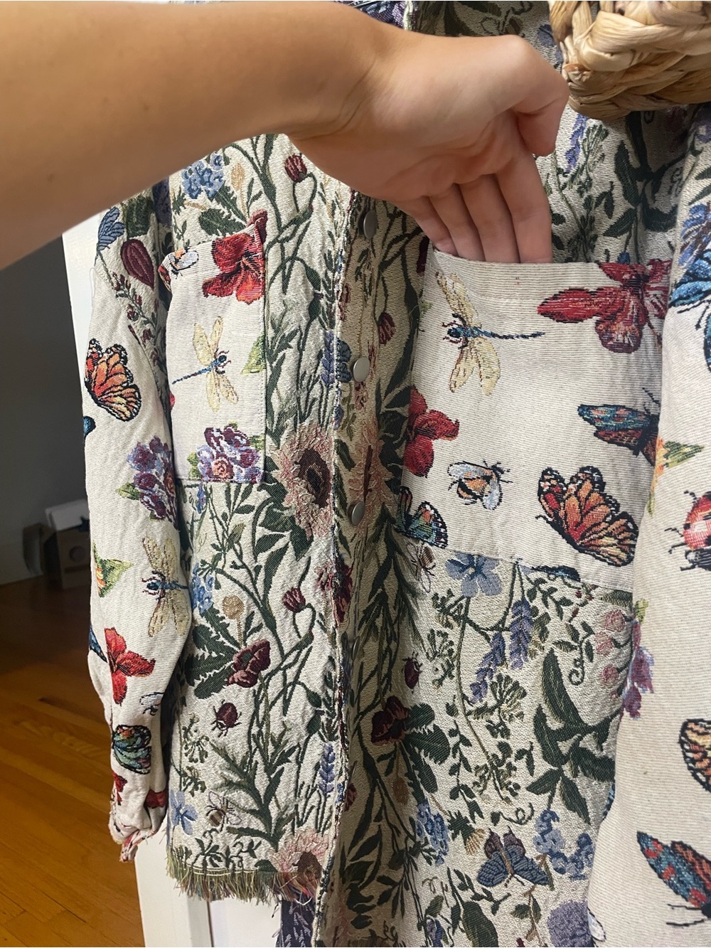 The Luana POL Floral Butterfly Oversized Jacket - Picture 7 of 9